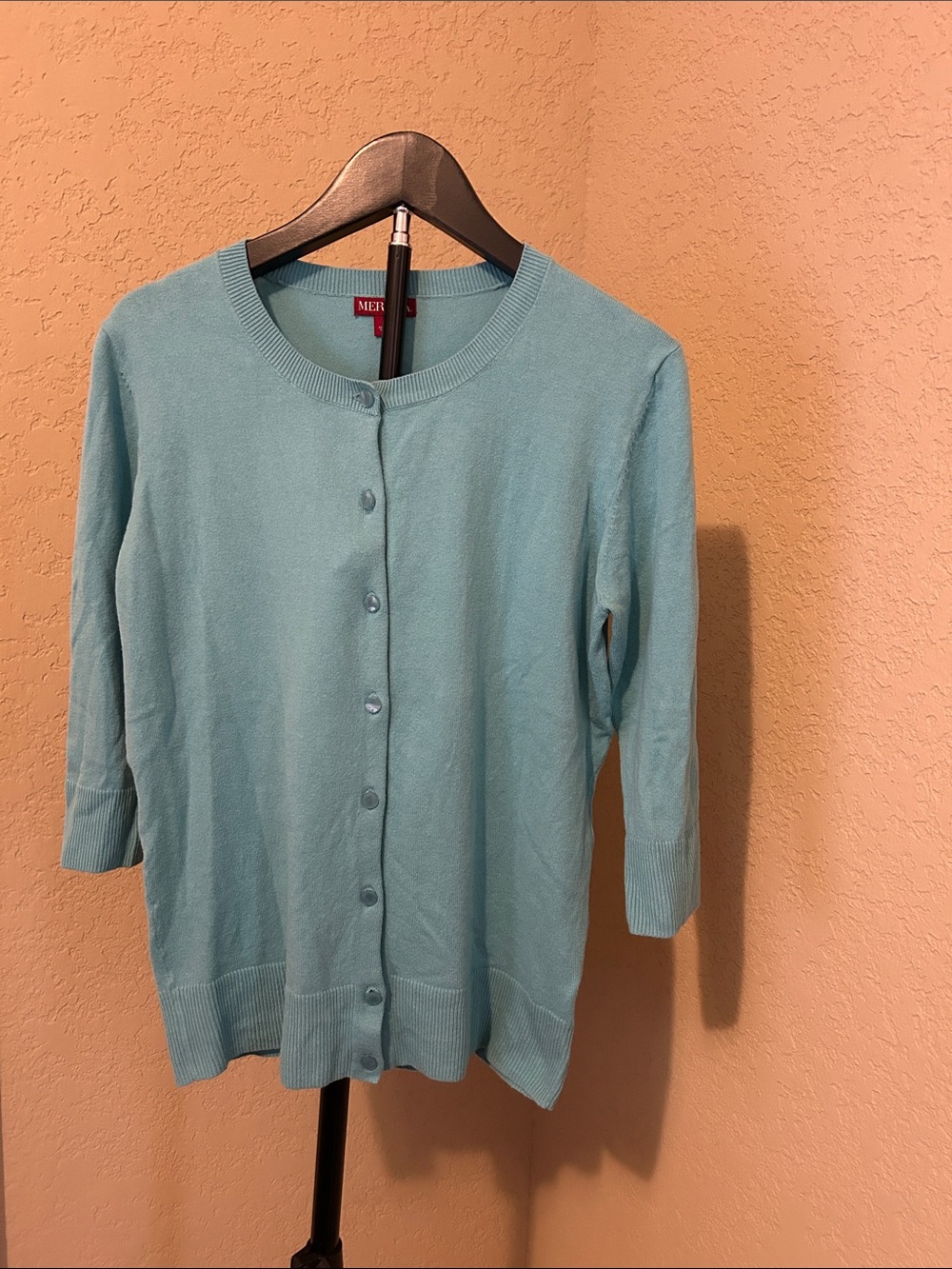 Women’s Merona Aqua Button-Front Lightweight Cardigan